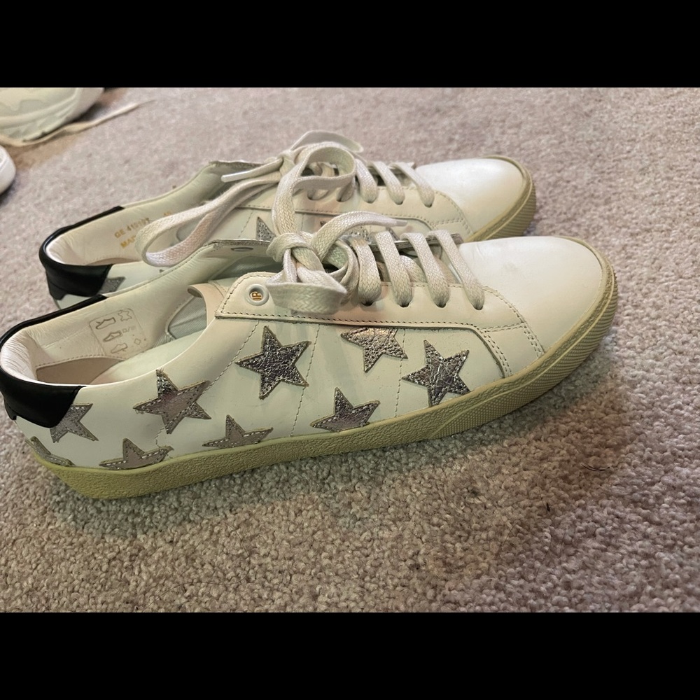 Yves saint Laurent white sneaker with stars sZ 40